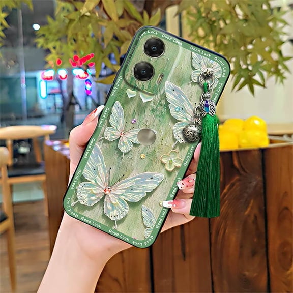 LYM-Phone Case For MOTO G Stylus 5G 2024, Soft case Full wrap Shockproof Dirt-resistant Fashion Design Protective Cartoon Phone Pouch Bell TPU Cute Anti-knock Graffiti Anti-dust Silicone