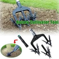 Pluokvzr Rotary Tiller Ergonomic Rotary Cultivator with 6 Star Wheel Labor-Saving Practical Soil Turning Tool for Garden Yard Lawn Farm