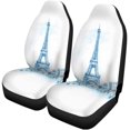 thumbnail image 2 of ABPHQTO Juego de 2 fundas para asientos de coche Tender Blue Watercolour de la Torre Eiffel en París Universal Auto Seats Front Seats Protector Fits, 2 of 4