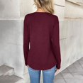 thumbnail image 4 of HLKJKLS Long Sleeve Shirts For Women Long Sleeve V Neck Casual Basic Tee Trendy Fall Loose Fit Red S-3Xl, 4 of 6