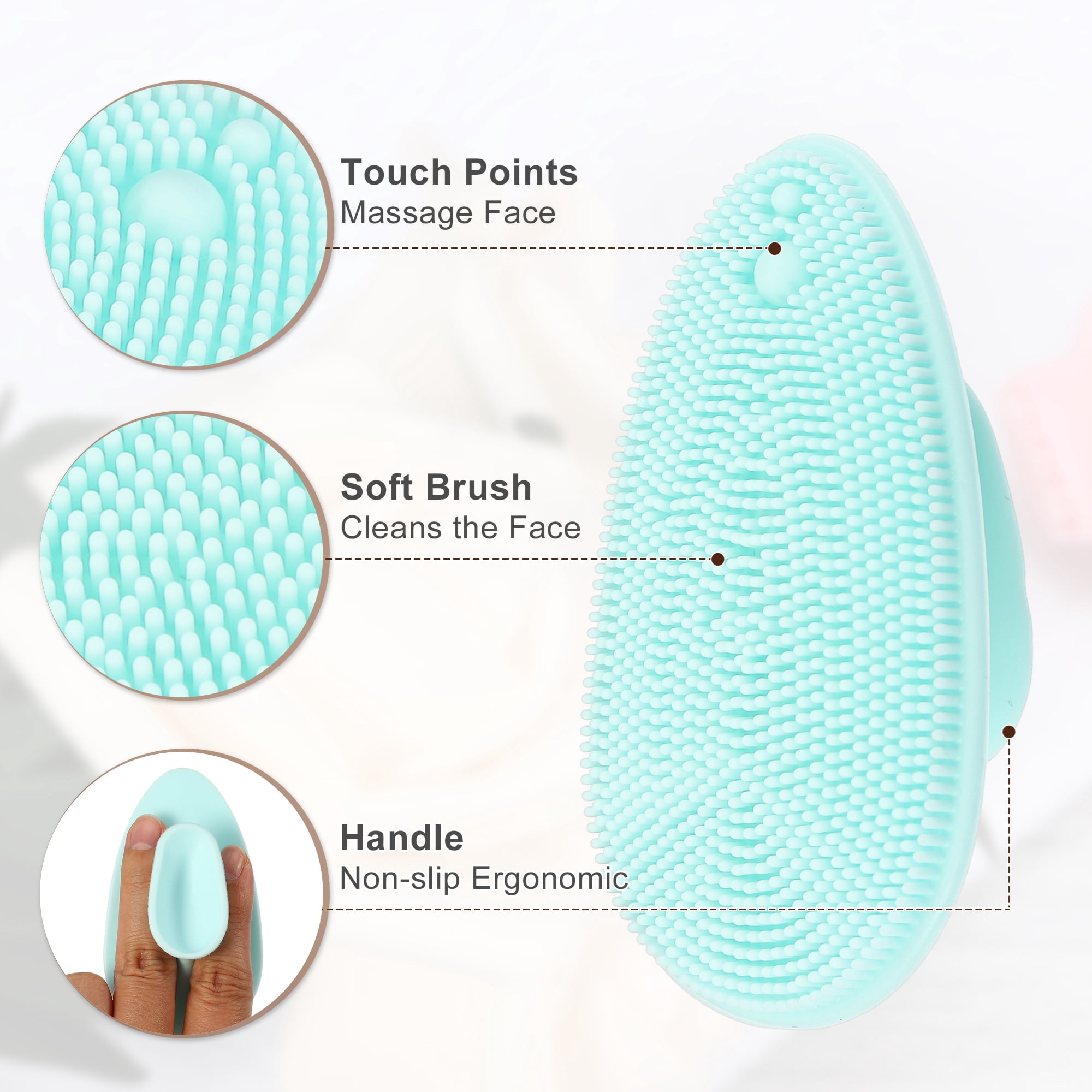 Unique Bargains Silicone Face Scrubber Exfoliator Cleansing Brush Blue