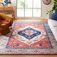 thumbnail image 4 of SAFAVIEH Tucson Barrfind Traditional Machine Washable Area Rug, 9' x 12', Rust/Blue, 4 of 15