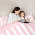 thumbnail image 5 of Feelyou Girls Stripes Buffalo Full Size Comforter Sets, Abstract Geometric Bedding Comforter Set, Vintage Farmhouse Style Reversible Bedding Sets, Lightweight Room Decor, 3pcs, 5 of 8