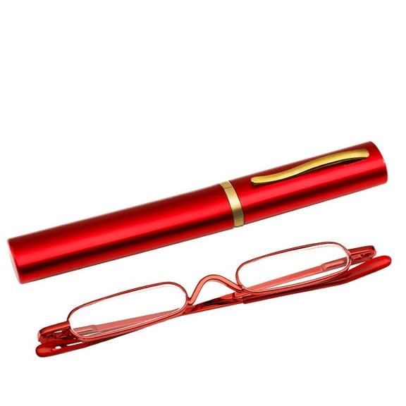 TRARIND Portable Mini Pocket Reading Glasses Blue Light Blocking, Metal Small Eyeglasses with Case for Women Men Lightweight Lightweight Magnification Presbyopia Eyeglasses 1.00~4.00
