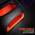 thumbnail image 5 of Pyle Compact Bluetooth PA Party Speaker System – 160W Portable Karaoke Machine with Built-in Battery, TWS, Mic Priority, USB/SD/BT/FM, Flashing LED Lights, Dual 6.5" Speakers, 11.6" x 11.6" x 25.2", 5 of 8