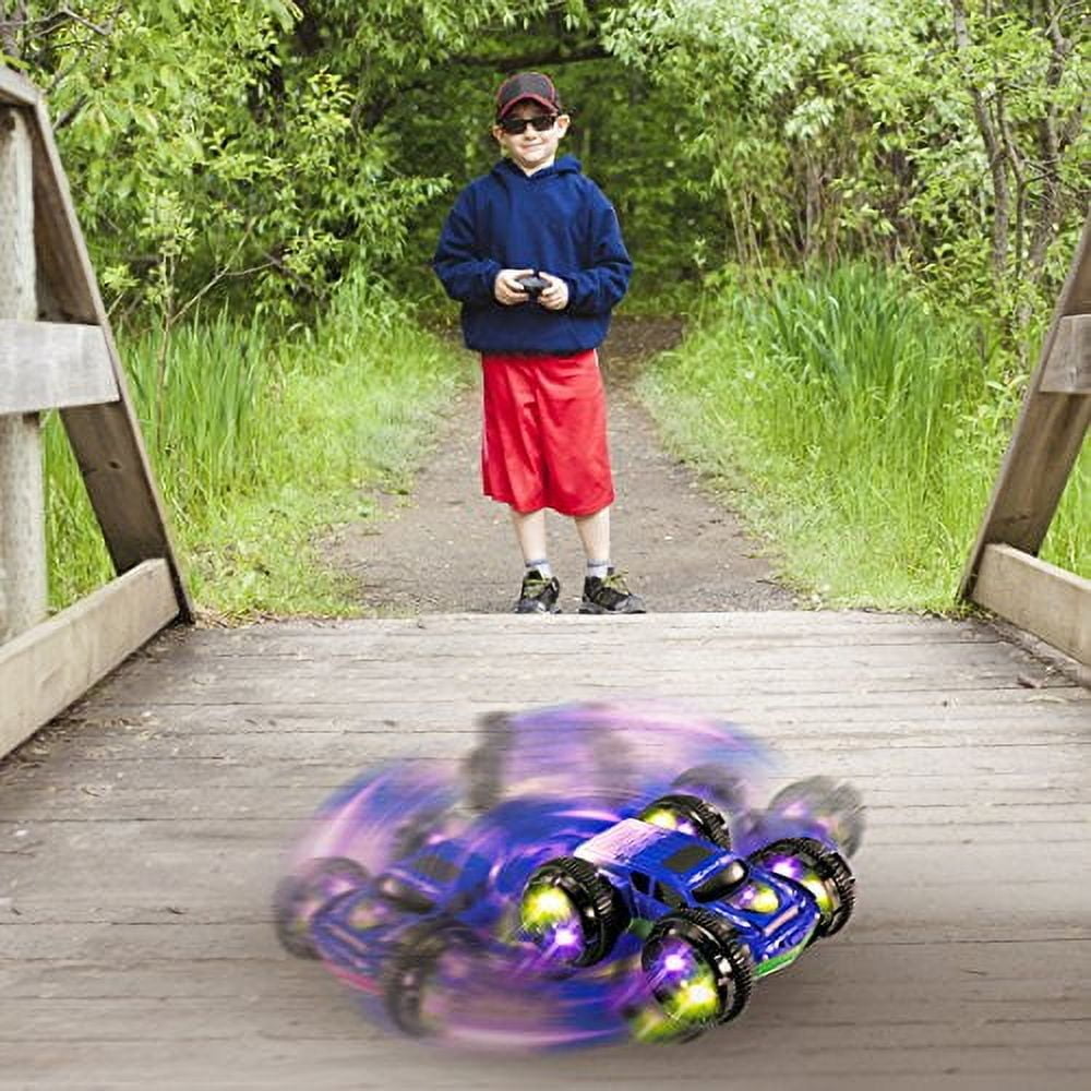 Kidirace RC Stunt Car 360 Degree Spinning and Flips Double Sided, Blue