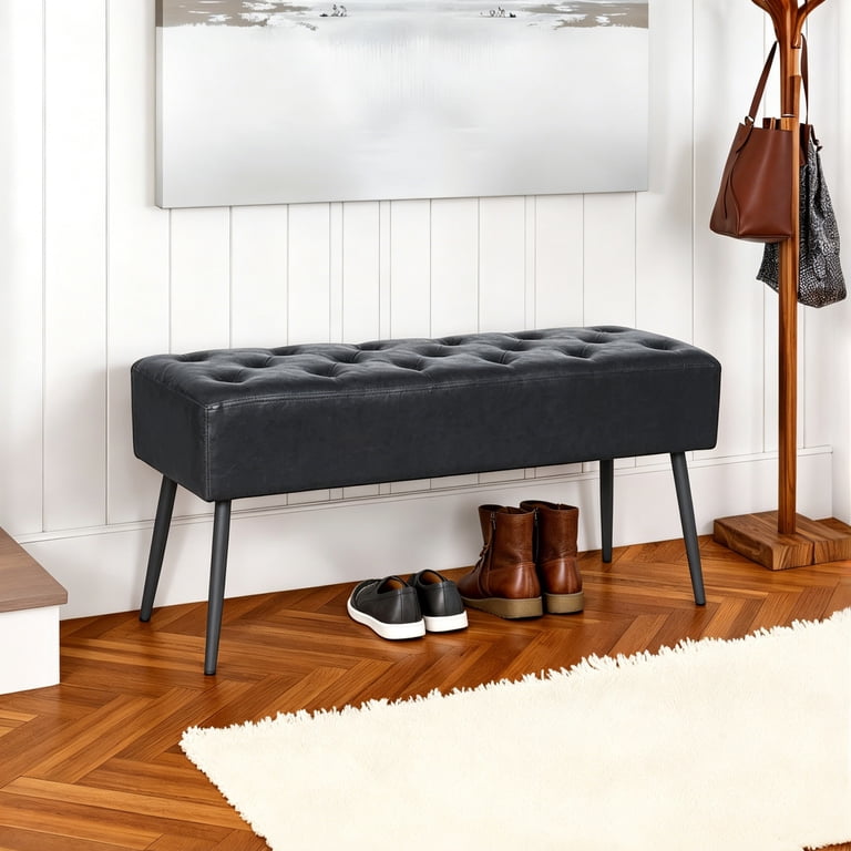 Abble 38 In Upholstered Entryway Bench, Black photo 2