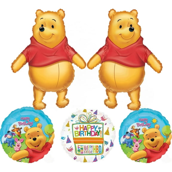 Pooh's Birthday Party Supplies Foil Balloon Bouquet Decorations
