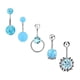 thumbnail image 3 of 5 piercings para el ombligo con purpurina mate de 1,6 mm de circonita de moda para mujer Azul, 3 of 9