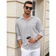 thumbnail image 3 of COOFANDY Men Long Sleeve Button Down Shirts Wrinkle Free Dress Shirts Untucked Shirts, 3 of 6