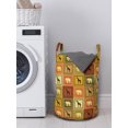 thumbnail image 3 of Safari Laundry Bag, Animals Pattern Silhouette Exotic Fauna Frame Vintage Illustration, Hamper Basket with Handles Drawstring Closure for Laundromats, 13" x 19", Brown and Black, by Ambesonne, 3 of 4