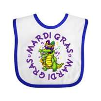 Inktastic Mardi Gras 2021 Party Alligator Boys or Girls Baby Bib
