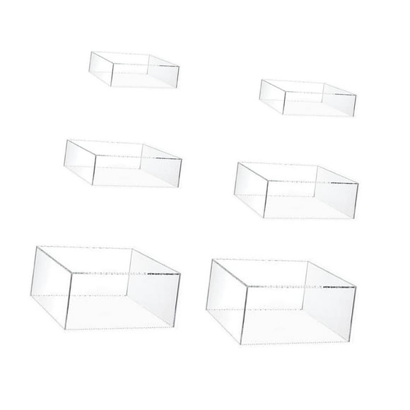 6 Pieces Acrylic Cupcake Stand Server Dessert Holder Display Rack Cake Display Riser for Perfume,Weddings,Lipstick Spice Jars
