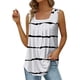 thumbnail image 1 of Básicos camisetas sin mangas para las mujeres Chaleco de verano Suelto plisado Cuello cuadrado Top sin mangas Dobladillo curvo Suelto Top de mujer de tamaño (White, L), 1 of 5