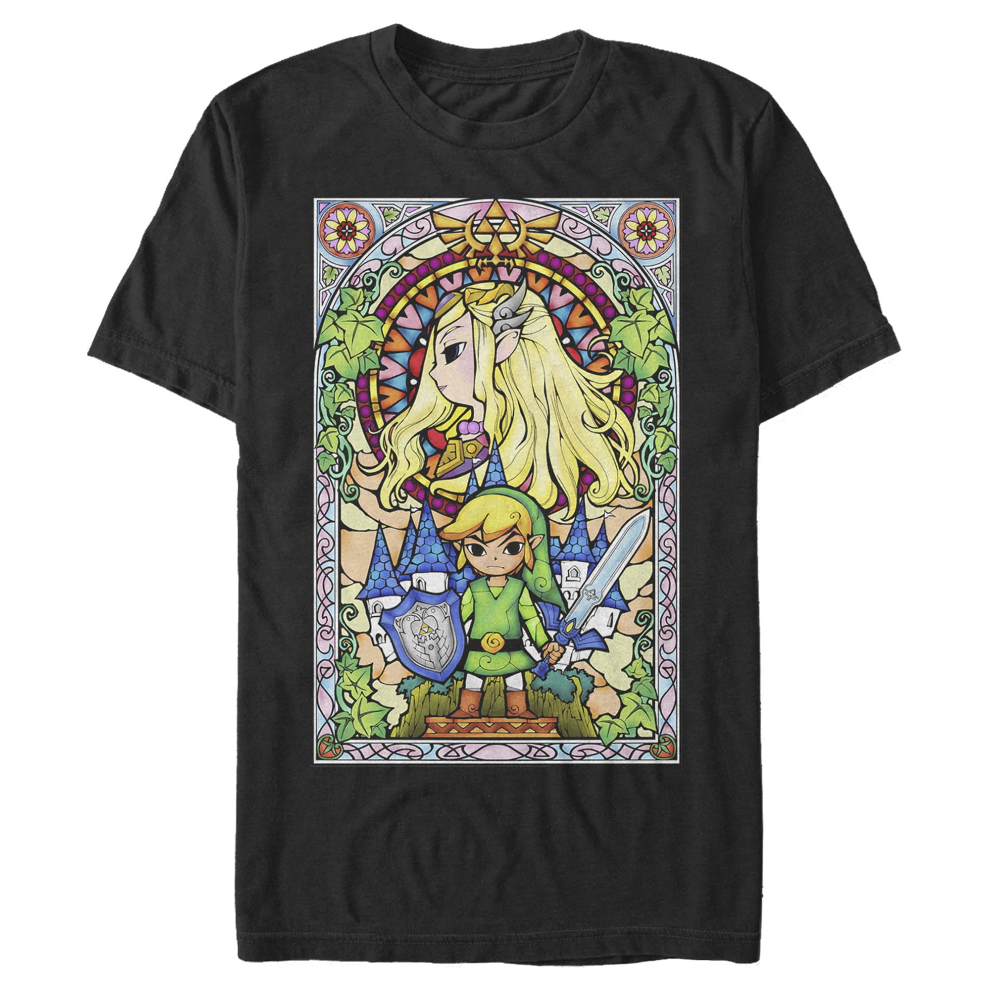 Men's Nintendo Legend of Zelda Glass Graphic Tee Black 5X Large