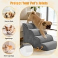 thumbnail image 4 of Gianna 21" Dog Stairs for Bed, 4-Step Non-Slip Pet Steps for Small Dogs and Cats, Indoor, Grey, 4 of 5
