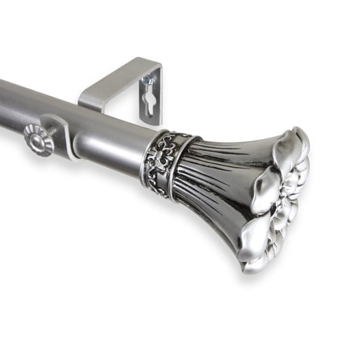 Blossom 1" Curtain Rod-Color:Mahogany,Size:48-84"