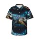 thumbnail image 1 of Balery Starry Sky Colorful Crocodile Camisas hawaianas de manga corta para hombre, camisas playeras de corte holgado, camisas de vacaciones con botones,3X-Large, 1 of 7