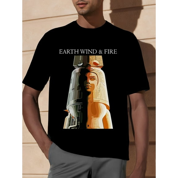 Earth, Wind &amp Fire BK 4 25553 funny Mens Short Sleeve Graphic T-shirt Collection black