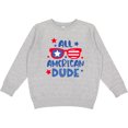 thumbnail image 2 of Inktastic 4th of July All American Dude with Red and Blue Glasses Youth Sweatshirt, 2 of 4