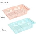 thumbnail image 3 of Fridge Drawer Organizer Set of 2 Kitchen Refrigerator Fridge Storage Box Pink, Blue, 3 of 7