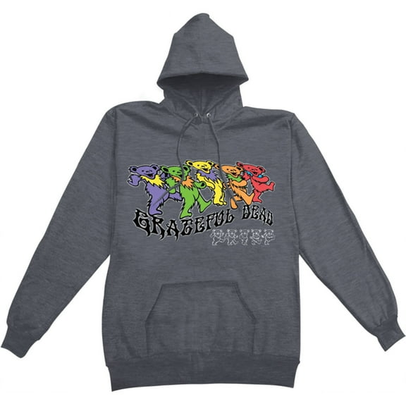 Grateful Dead Men's Trippy Bears Hooded Sweatshirt Large Grey