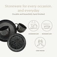 thumbnail image 2 of over&back Dinnerware Set - Stoneware Dish Set with Dinner Plates, Salad Plates, Soup Bowls, Mugs - 16-Piece All-Occasion Place Settings - Texture | Black, 2 of 5