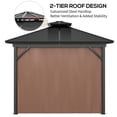 thumbnail image 3 of Outsunny 10' x 10' Metal Roof Hardtop Gazebo w/ Curtains & Netting, Brown, 3 of 9