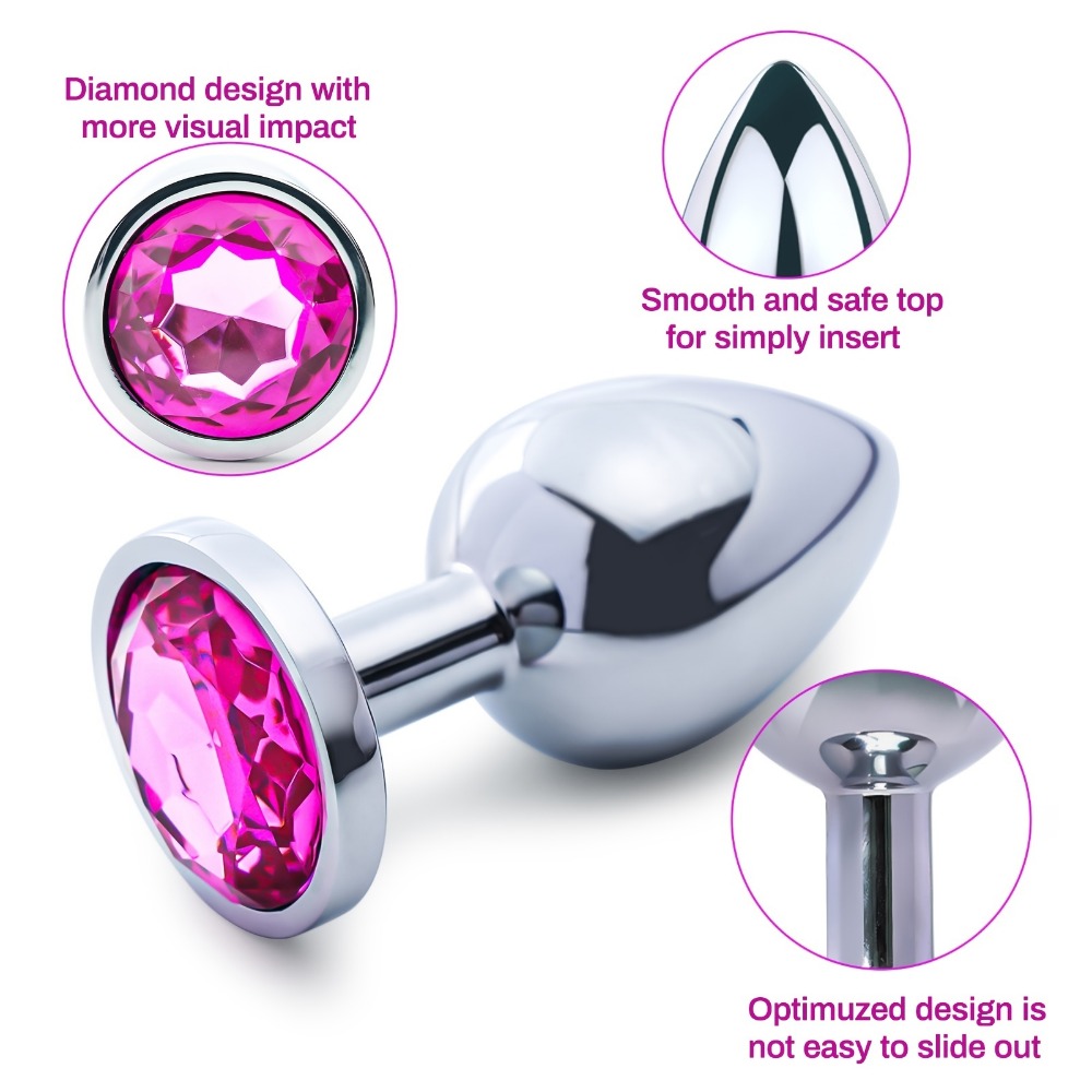 3PCS Butt Plug Set Adult Sex Toys,Stainless Steel Dimond Anal Plug Anal Toys