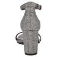 thumbnail image 2 of BANDOLINO Womens Silver Glitter Padded Insole Ankle Strap Adjustable Strap Armory Round Toe Block Heel Buckle Dress Sandals Shoes 9.5 M, 2 of 4
