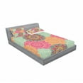 thumbnail image 3 of Ambesonne Vintage Fitted Sheet & Pillow Sham Set, Antique Tribal Mandala, Twin, Fuchsia Orange, 3 of 3