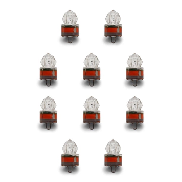 Greeniant Señuelo de pesca Luz nocturna Resuable Impermeable LED Pescado Lámpara Cebo Luz roja Luz roja 10piezas