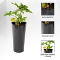 thumbnail image 3 of XBrand 22.4" H Black Plastic Self Watering Indoor Outdoor Triangle Planter Pot w/Glossy Finish, Tall Decorative Gardening Pot, Home Décor Accent, 3 of 10