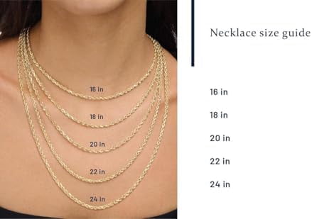 Gold Rope Chain Necklace for Men & Women – 100% Real 10k or 14k Gold, Lightweight, Premium Craftsmanship