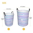 thumbnail image 5 of Balery Striped Gradient Round Laundry Basket with Handles Waterproof Freestanding Laundry Hamper for Clothes Toys in the Dorm and Family-Small, 5 of 8