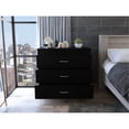 thumbnail image 2 of Black Dresser With Three Drawers, Clean Minimalist Look, Superior Top, Metal Hardware For Extra Storage, Structure Drawers Black, Build, Spacious Storage Area, 2 of 2