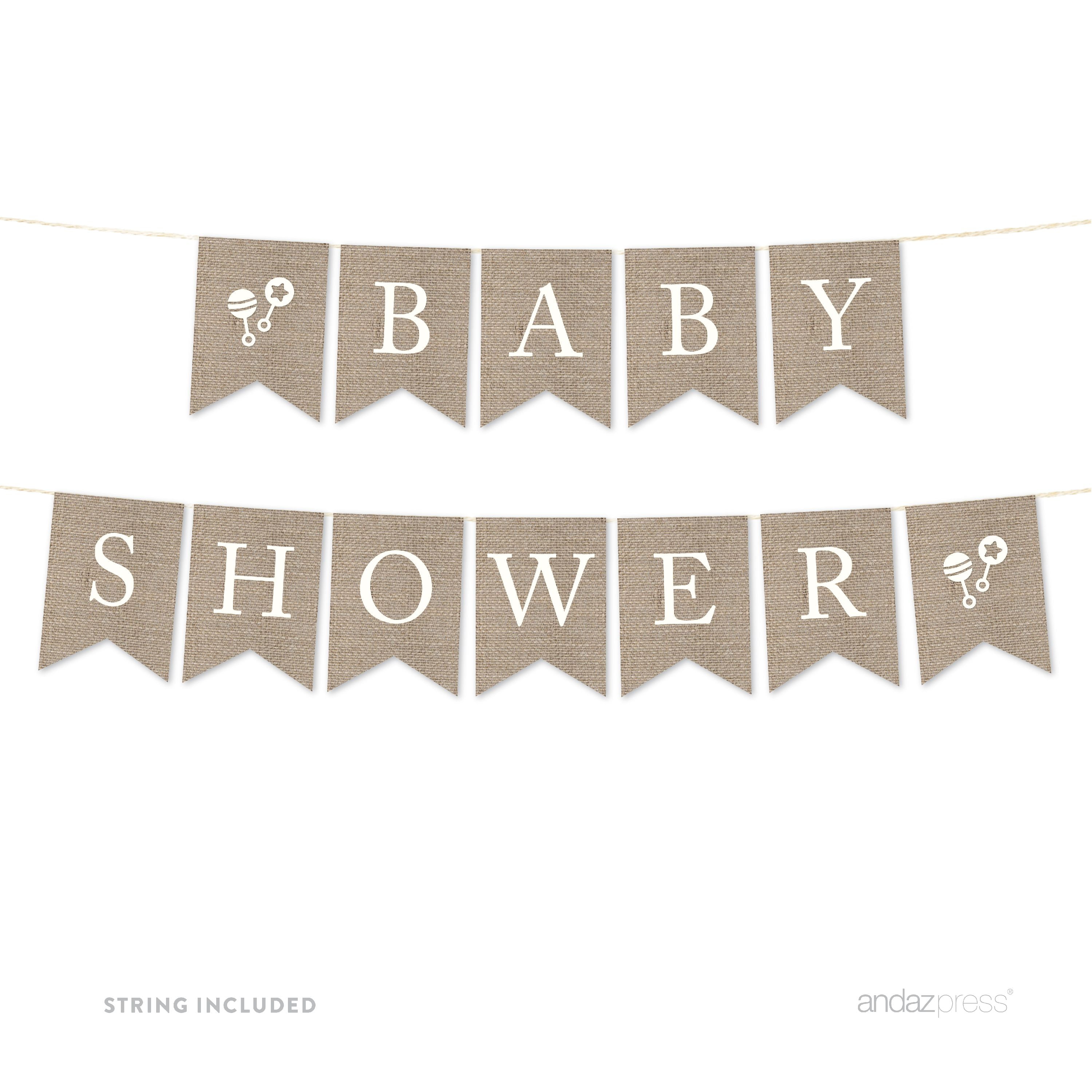 Wedding Details about   34Pcs Burlap Banner Adjustable Flags DIY Banners For Baby Shower Party 