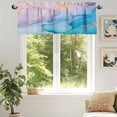 thumbnail image 6 of Pink Blue Marble Valances for Windows, 54 x 18in, Abstract Modern Art Gradient Waves Rod Pocket Kitchen Valance Curtain Light Filtering Window Treatments for Living Room Bedroom, 1 Panel, 6 of 7