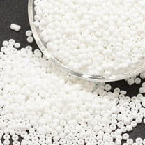 50 g 8/0 Glass Seed Beads Grade A Round Opaque Colours White 2.8~3.2mm Hole: 1.0mm 1500pcs/50g
