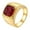Gold-Blue Stone, variant on Men's Stainless Steel Minimalist Square Cut Gemstone Signet Biker Rings CZ Crystal Stone Punk Finger Jewellery Gold-Red Stone Size 10