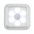 thumbnail image 1 of Yuarrent 3/6X Sensor de movimiento LED Luz de pared nocturna adhesiva Pasillo Escaleras Funciona con pilas Iluminación y accesorios Luz blanca de concha blanca cuadrada, 1 of 6