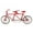 Full Red, variant on Scale 1:16 Tandem Bike Model Toy Collectibles White