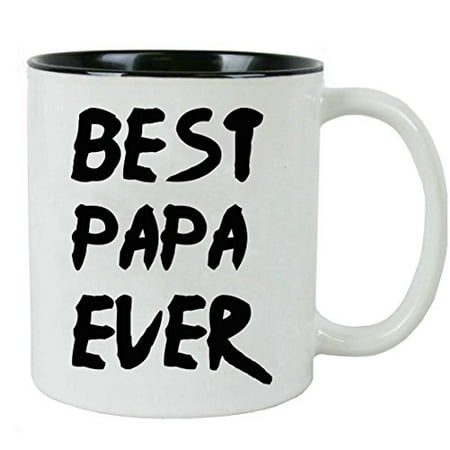 Best Papa Ever White Ceramic Coffee Mug (Black) with White Gift