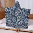 thumbnail image 5 of Pioneer Flower Floral Print Pattern Hooded Bath Towel，60"x35" for Ages 3 To 12 Kids, Quick Dry Lightweight Soft Microfiber Hood Beach Towel Cover Up for Kids, 5 of 7