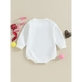 thumbnail image 5 of Infant Baby New Year Jumpsuit 3M 6M 12M 18M Letter Print Round Neck Long Sleeve Sweatshir Romper Toddler Clothes, 5 of 10