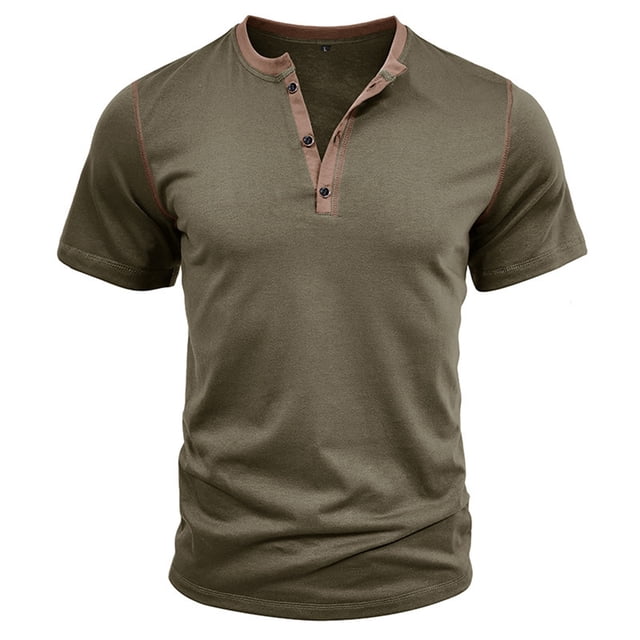 TSADFHJI T-Shirts Graphiques pour Hommes Automne T-Shirts de Sport Gym Musculation Course Randonnée Active Demi-Zip Manches Courtes TG Vert