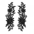 thumbnail image 5 of 1 Pair Lace Flower Applique for Bridal Accessories Supply Wedding Dress DIY Black, 5 of 8