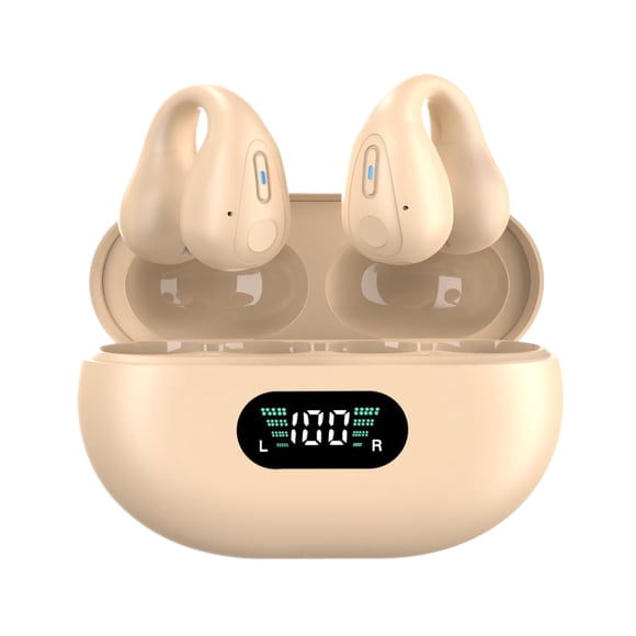 Methold Clip en la oreja con auriculares de conducción ósea para auriculares inalámbricos con efecto de sonido HIFI inalámbricos Electrónica Polvo caqui