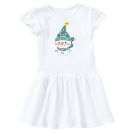 

Inktastic Cute Christmas Snowman in Blue Hat and Scarf Gift Toddler Girl Dress