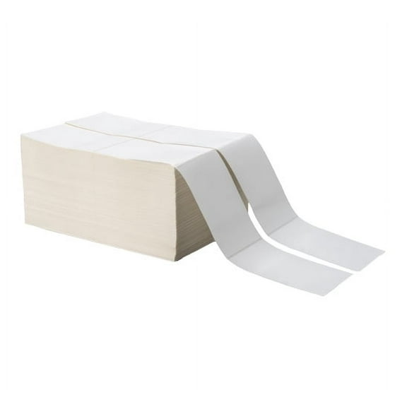 Brother 4" x 6" White Premium Direct Thermal Fanfold Paper Labels, 2,000 Labels/Stack, 2 Stacks